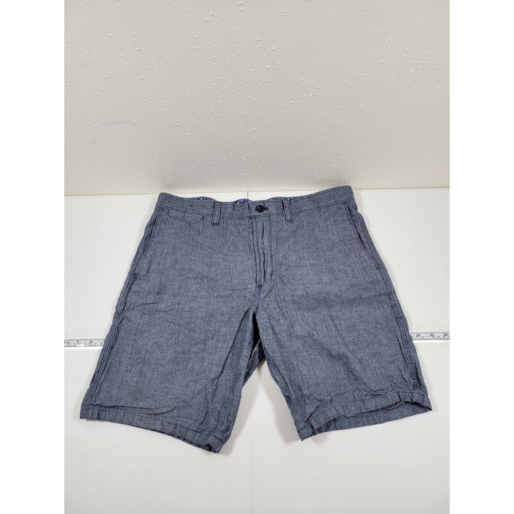 Banana Republic Aiden Short‎ Mens 34 Blue Excellent Cotton Chambray Flat Front